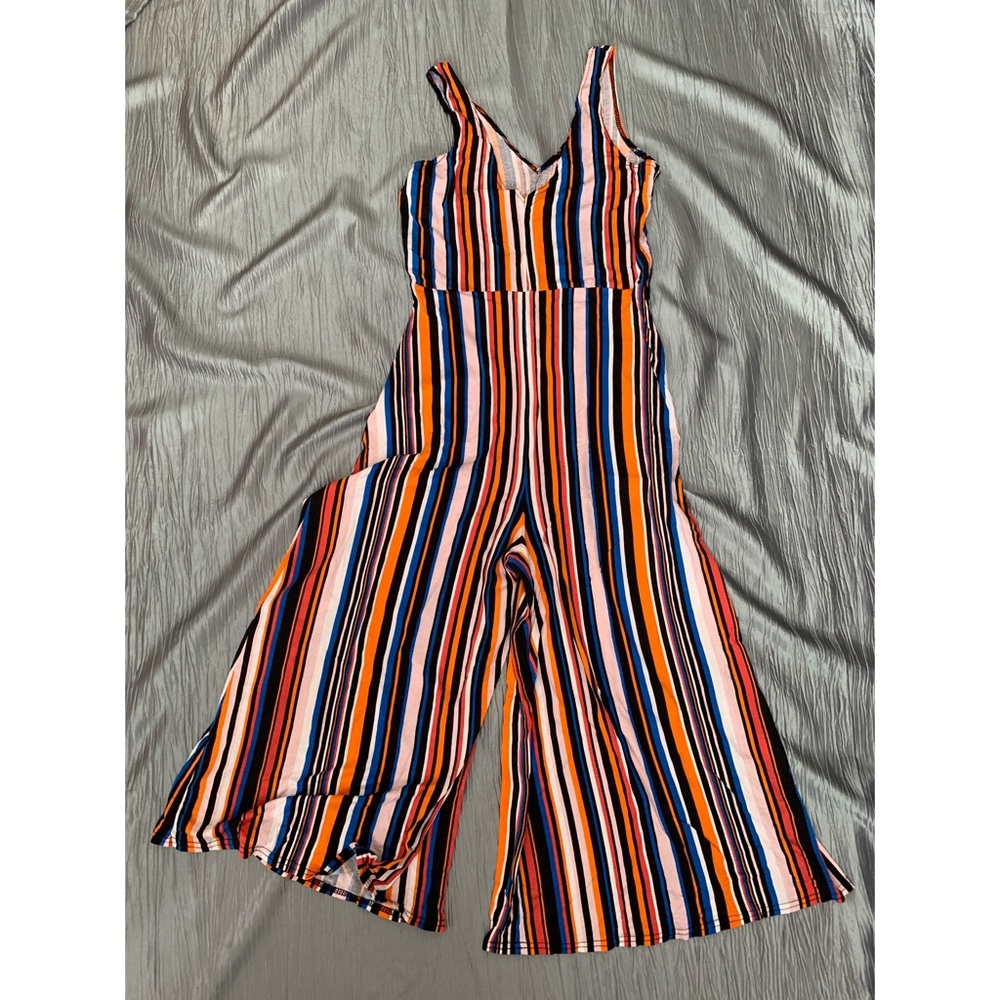 Colorful Wide-Leg Striped Jumpsuit